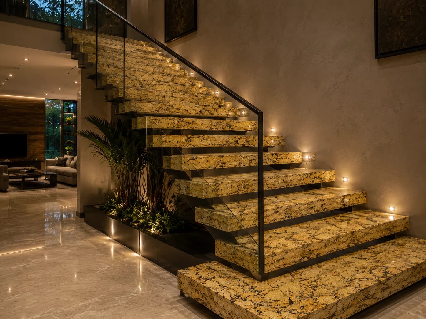 Arabescato stone in an interior