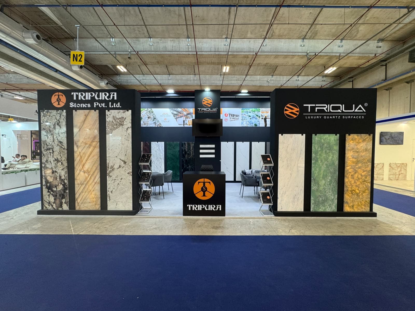 Tripura Stones material display at an industry exhibition